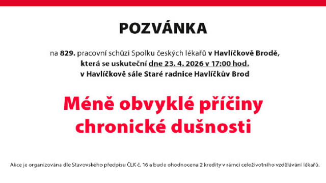 Pozvánka odborný seminář – Méně obvyklé příčiny chronické dušnosti